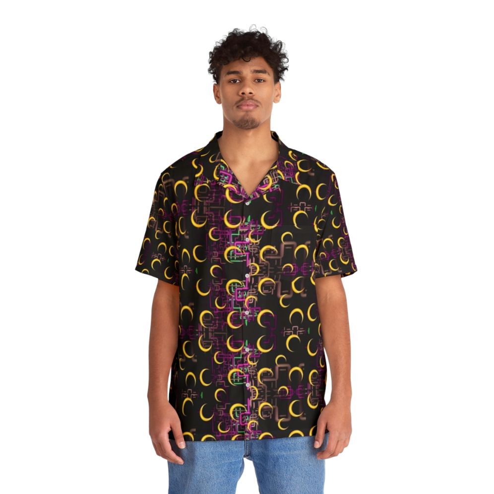 Dan Flashes Pattern Cool Hawaiian Shirt featuring Tim Robinson from I Think You Should Leave - People Front