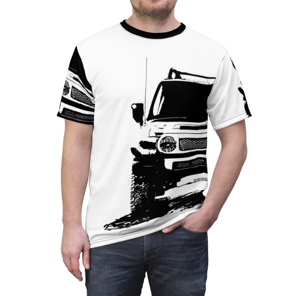 Graphic t-shirt featuring the text "No Road No Problem" for off-road and 4x4 adventure enthusiasts - men front