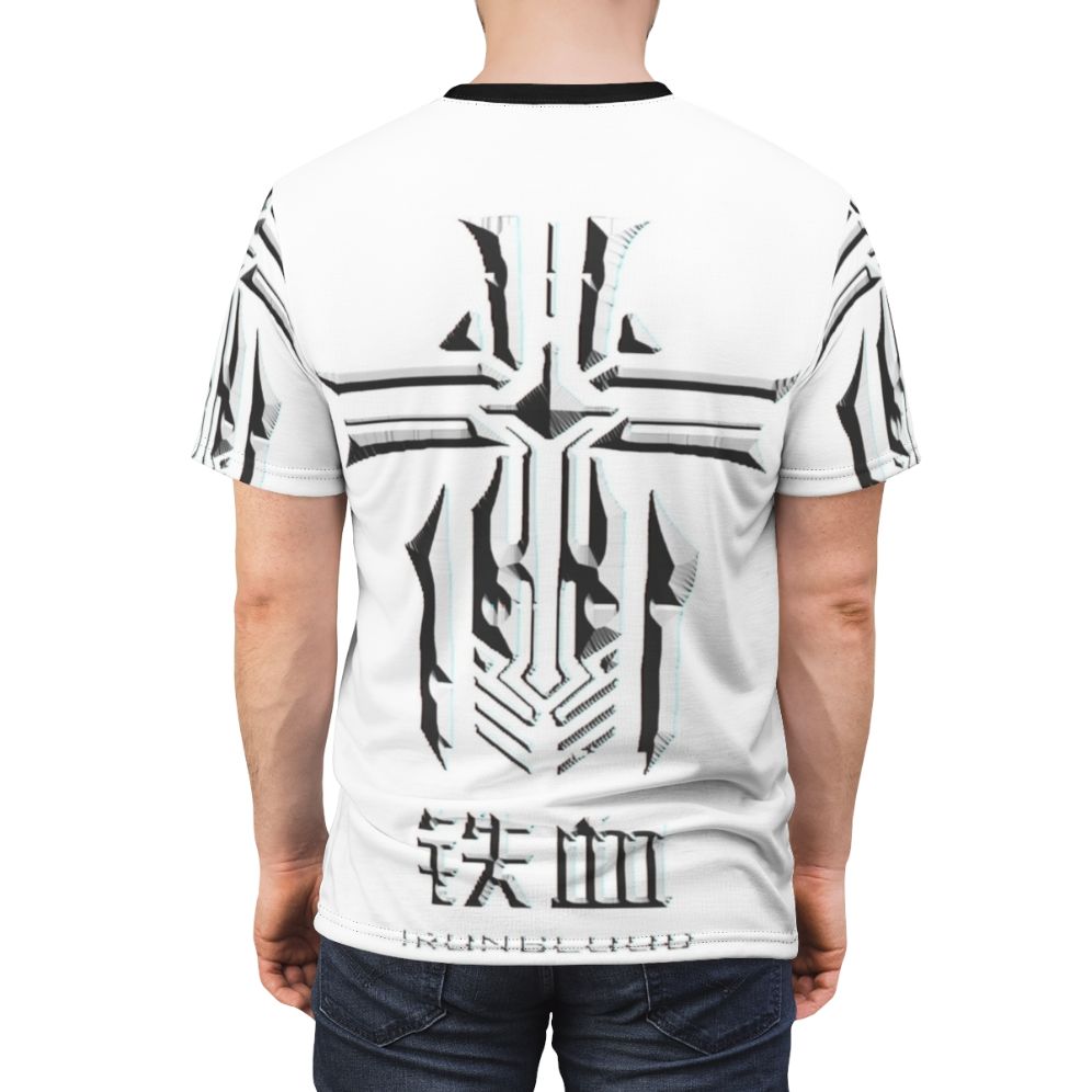 Azur Lane inspired iron blood emblem graphic printed on a high-quality t-shirt - men back