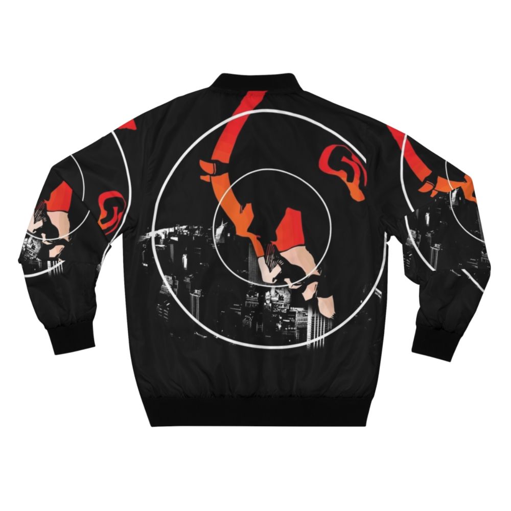 A stylish bomber jacket featuring the iconic Daredevil superhero from the Marvel comics. - Back