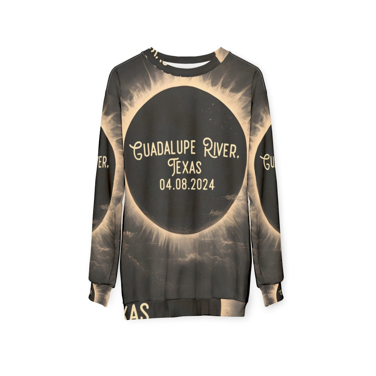 Guadalupe River Texas Total Eclipse Sweatshirt - hanging