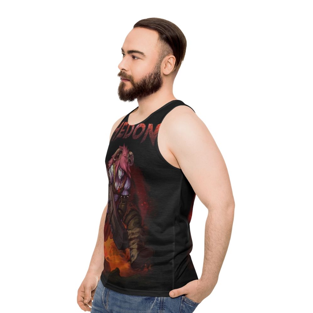 Hedon gaming fantasy character unisex tank top - men side