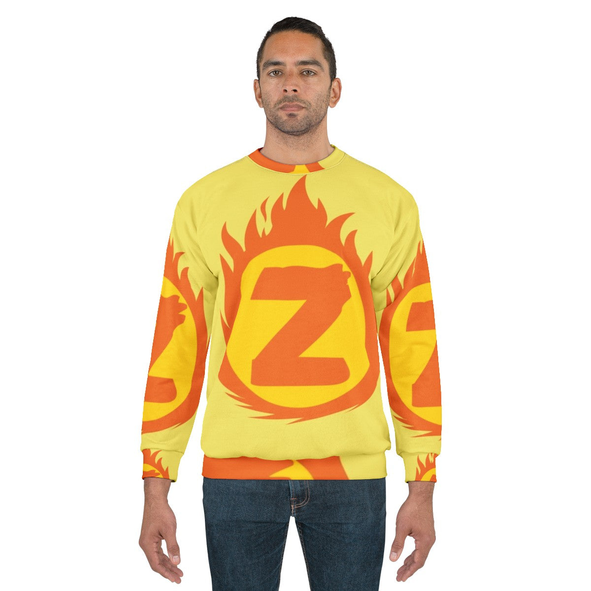 Superhero letter Z fiery insignia sweatshirt - men