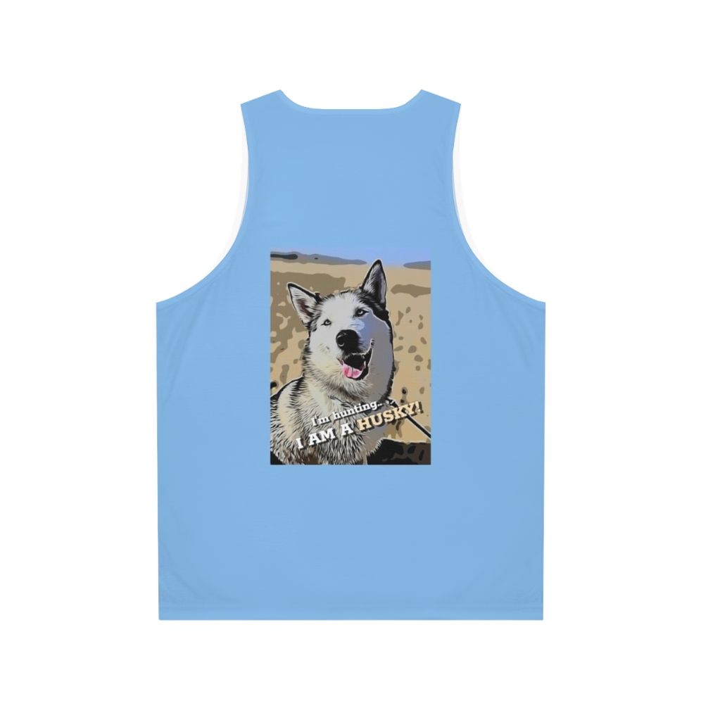 Siberian Husky wearing Unisex Tank Top - Back