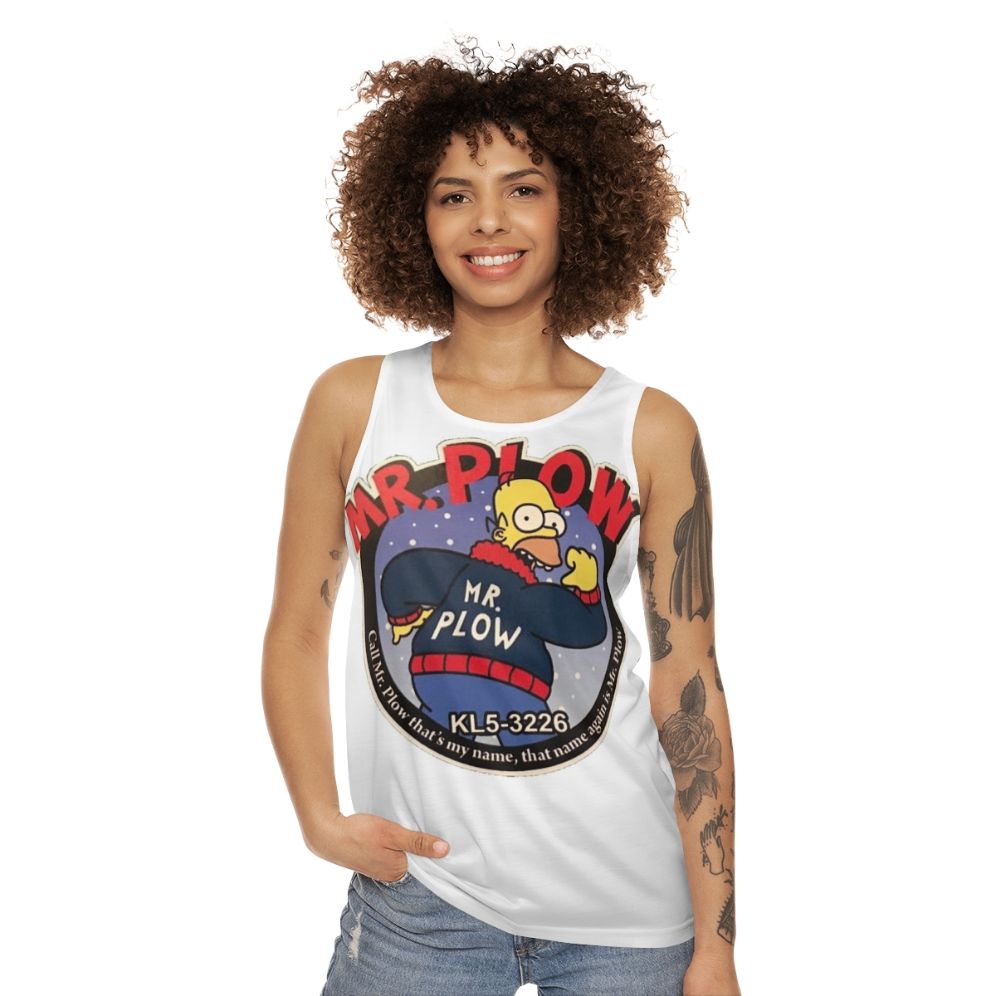 Retro snow plow unisex tank top - women