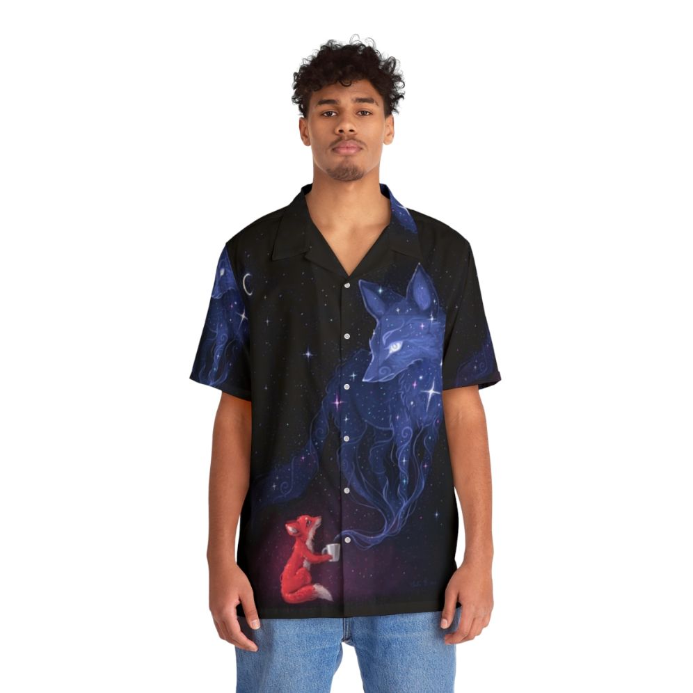 Cosmic Celestial Hawaiian Shirt for Children - People Front