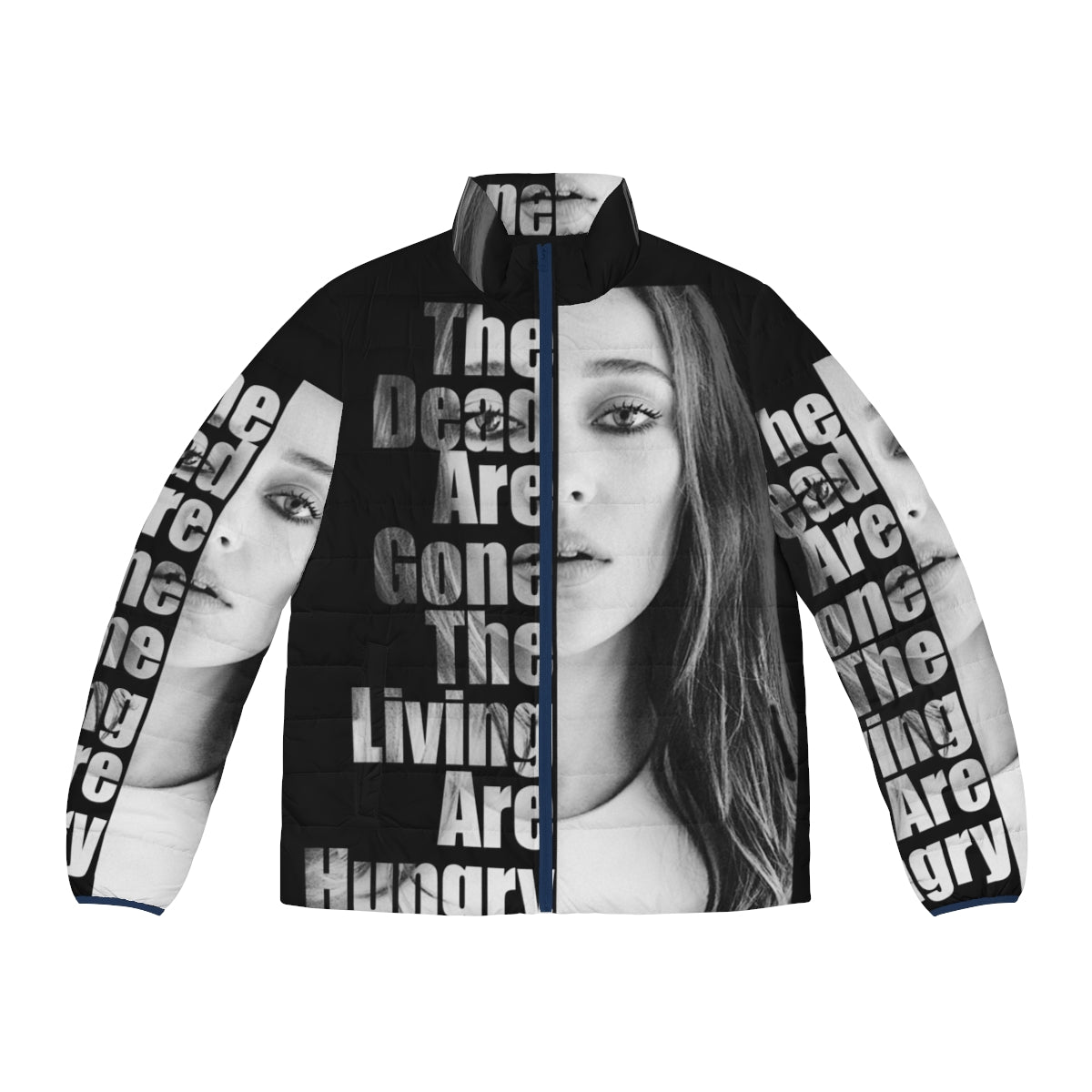 The Dead Are Gone The Living Are Hungry Puffer Jacket featuring post-apocalyptic and dystopian design