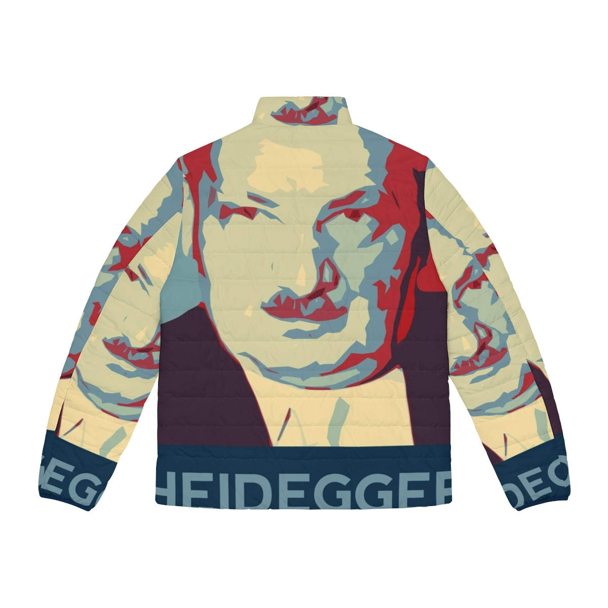 Martin Heidegger inspired puffer jacket with philosophical design - Back