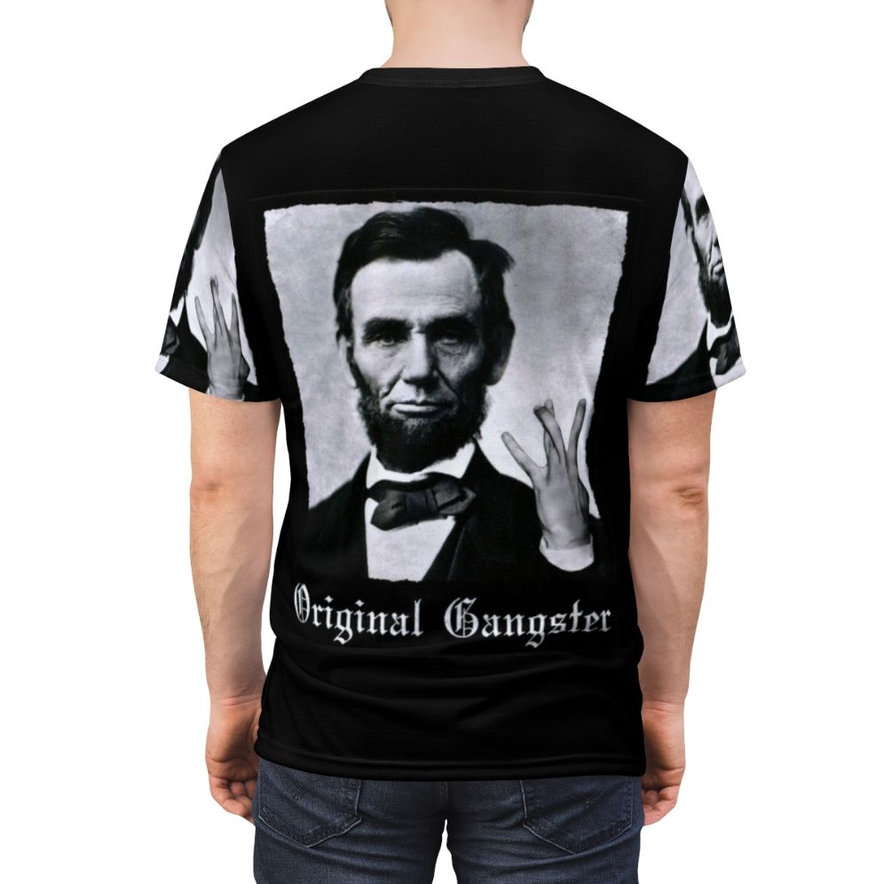 Vintage-inspired Abraham Lincoln original gangster graphic t-shirt - men back