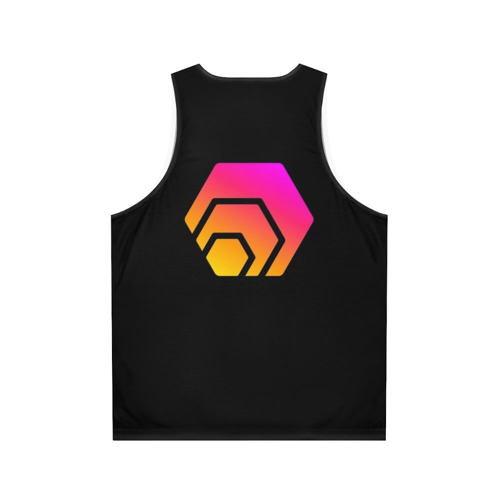 Hex Crypto Unisex Tank Top with Hexagon Logo - Back