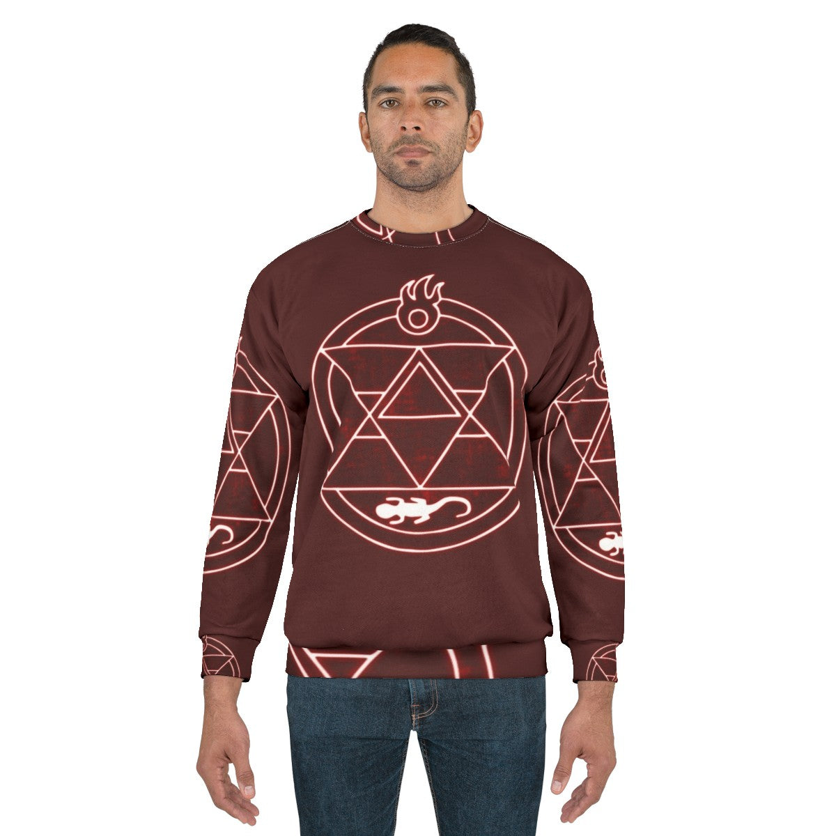 Flame Alchemist Sweatshirt with Roy Mustang design - men