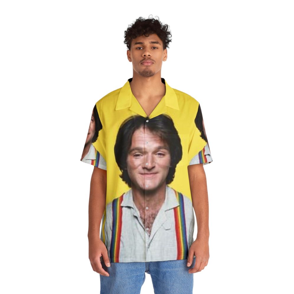 Authentic Robin Williams "Mork from Ork" Hawaiian Shirt - People Front