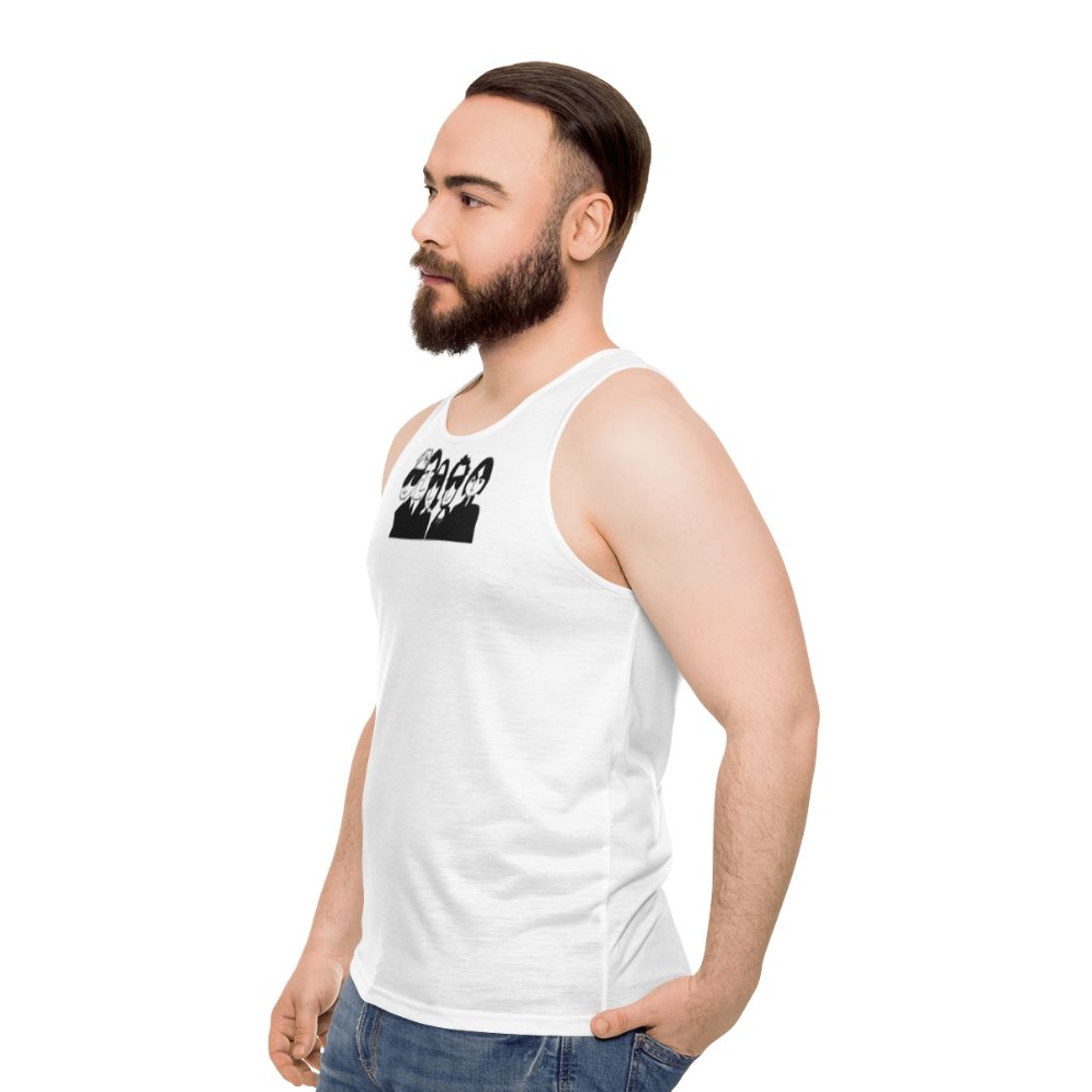 Unisex tank top featuring the band Los Planetas - men side