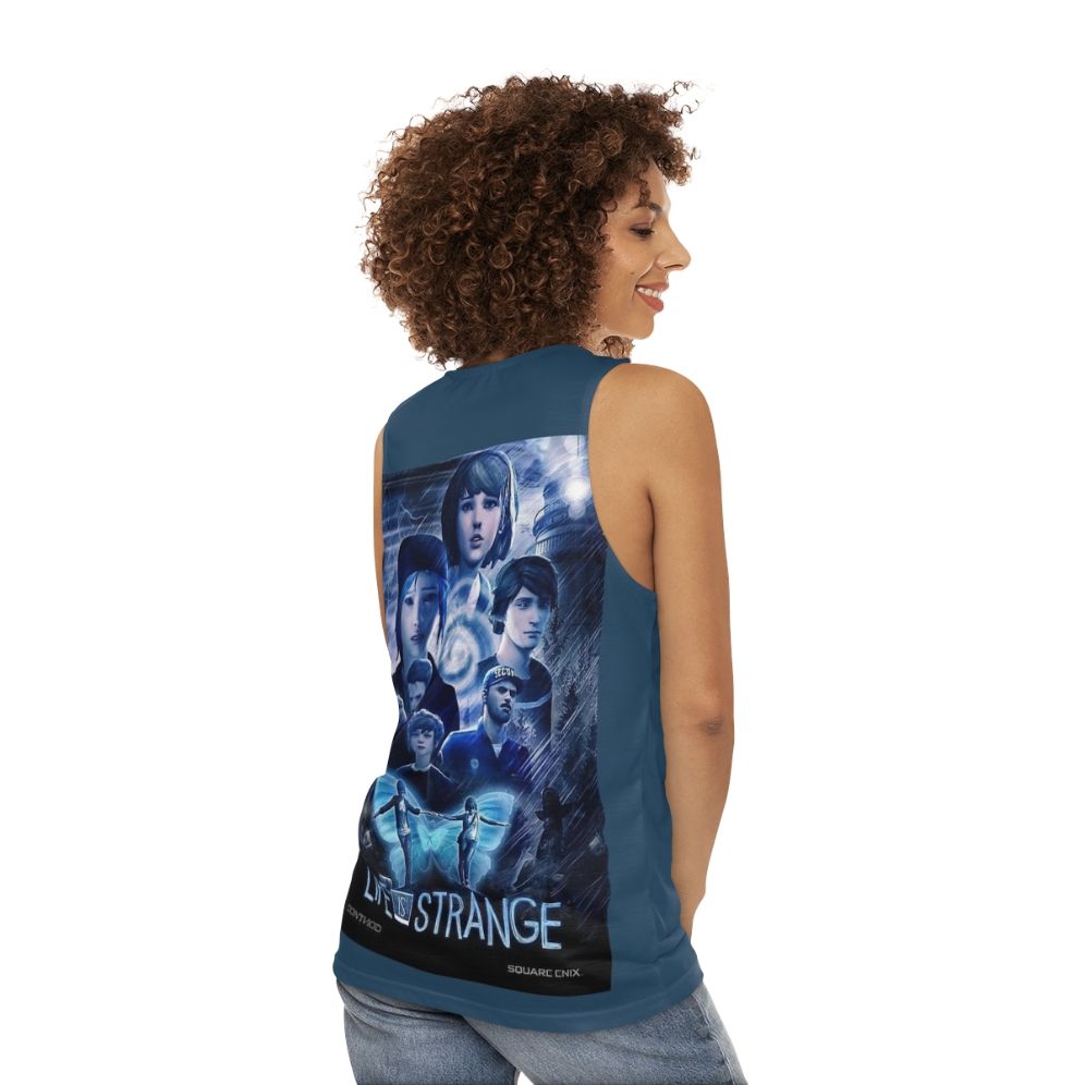 Life Is Strange video game inspired unisex tank top with movie poster design - women back