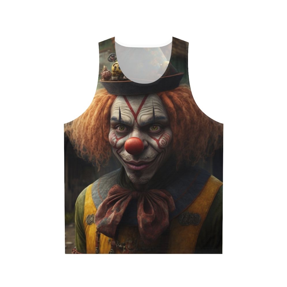 Unisex clown tank top with clown characters