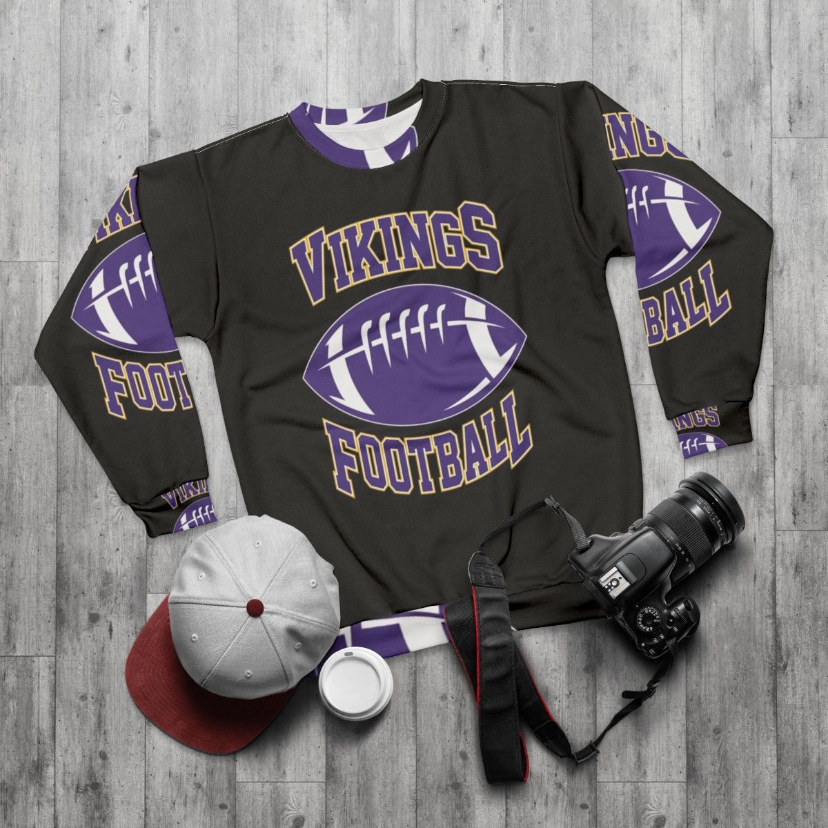 Artistic Minnesota Vikings Sweatshirt - flat lay