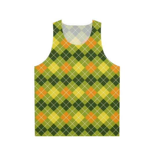 Colorful argyle pattern unisex tank top