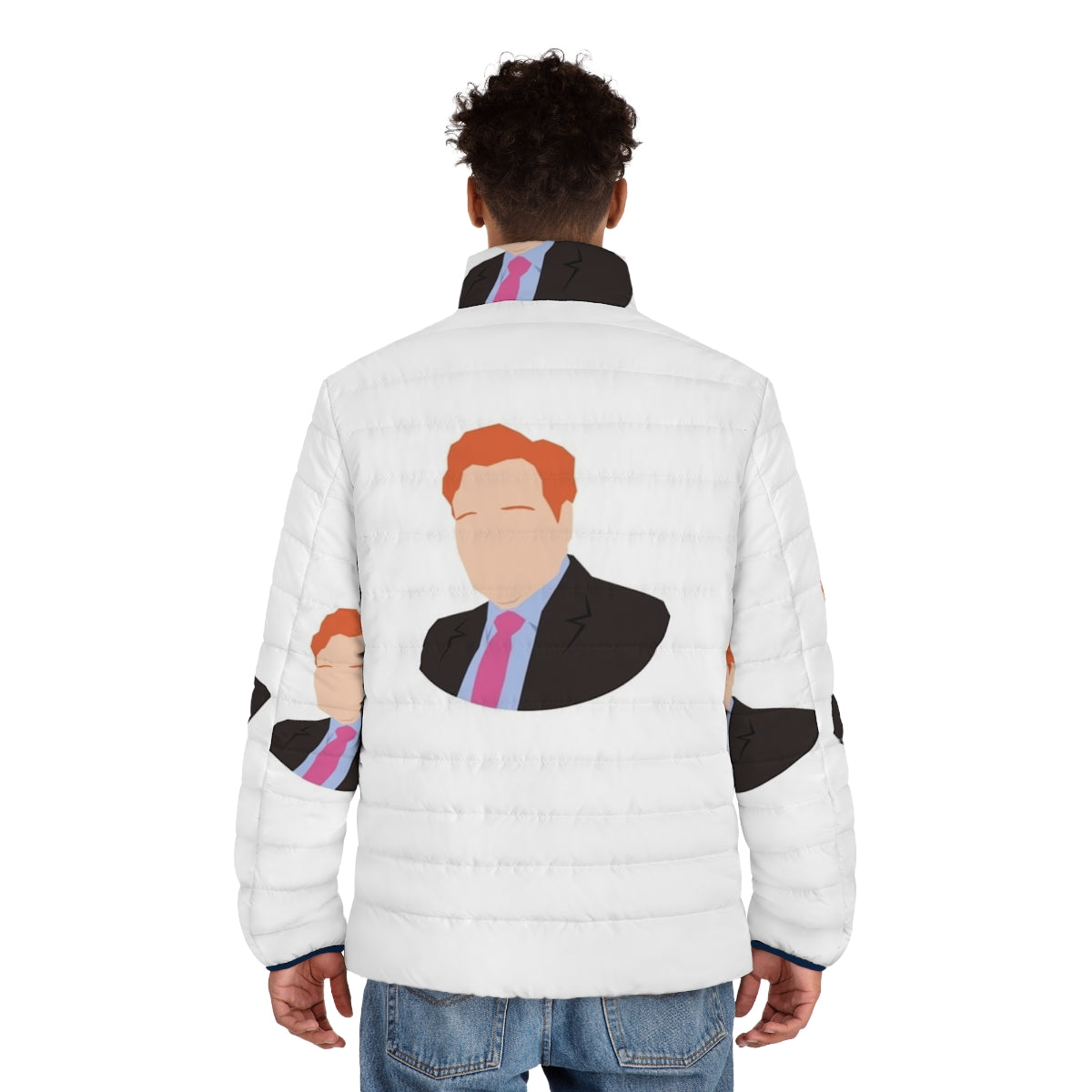 Conan O'Brien Team Coco Vector Art Puffer Jacket - men back