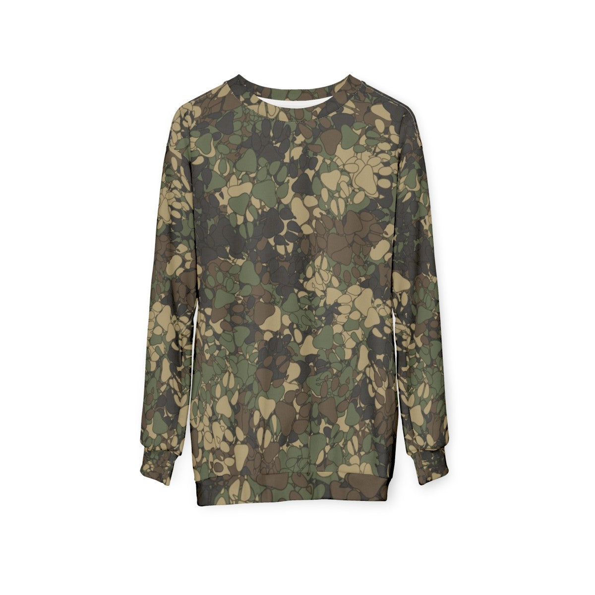 Wolf paw prints camouflage sweatshirt - hanging