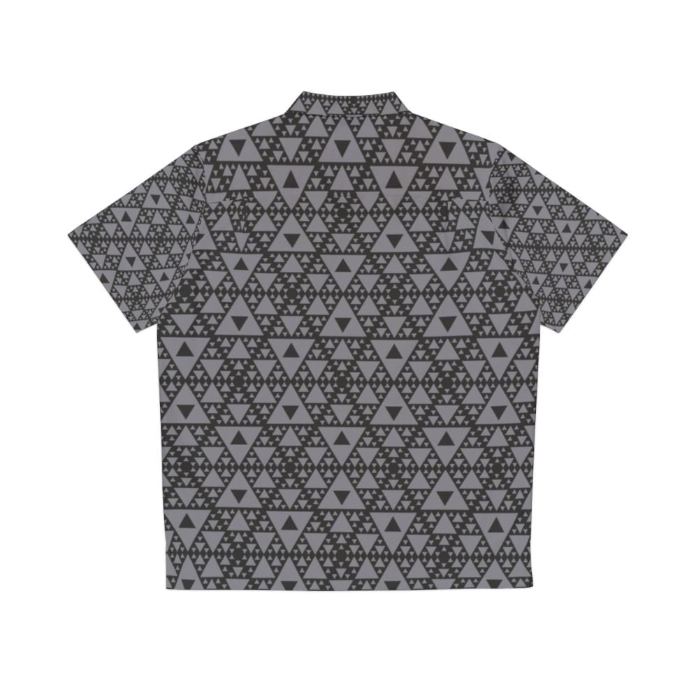 Mocap Pattern Hawaiian Shirt with Sierpinski Triangle Motif - Back