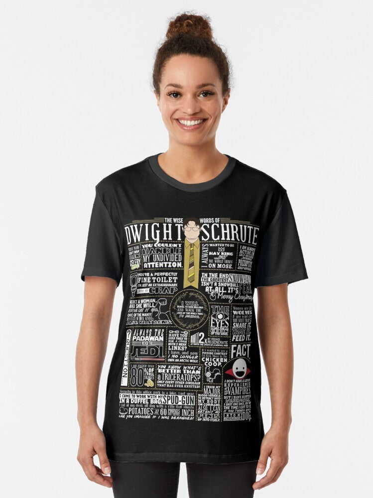 Graphic t-shirt featuring a quote from the character Dwight Schrute from the TV show "The Office" - Women