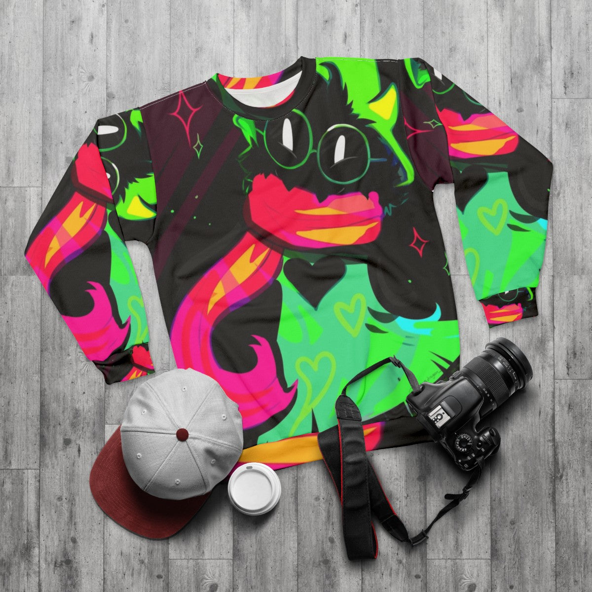 Ralsei Fluffy Monster Sweatshirt - flat lay