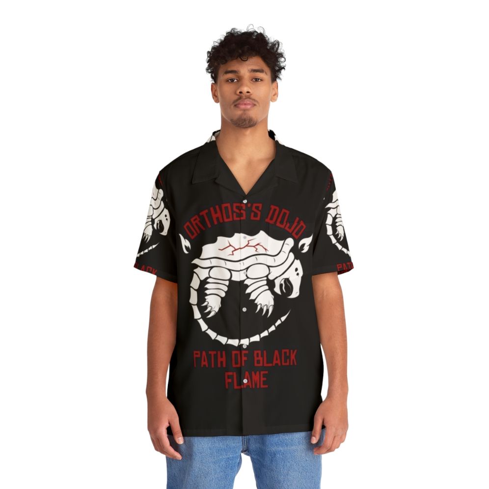 Orthos S Dojo Hawaiian Shirt with Cradle Series Motifs - People Front