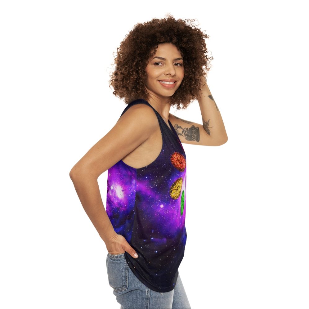 Galaxy space unisex Marvel Infinity Stones tank top - women side