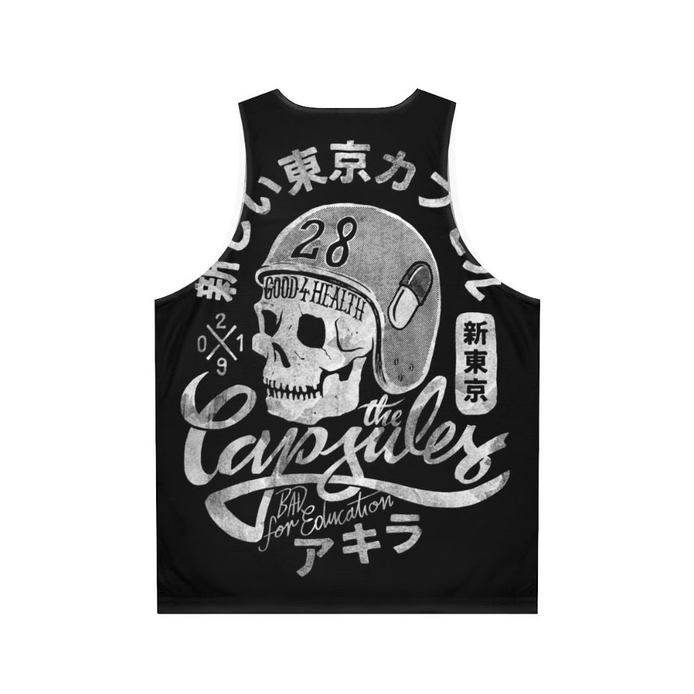 Cyberpunk inspired unisex tank top with capsules graphic - Back