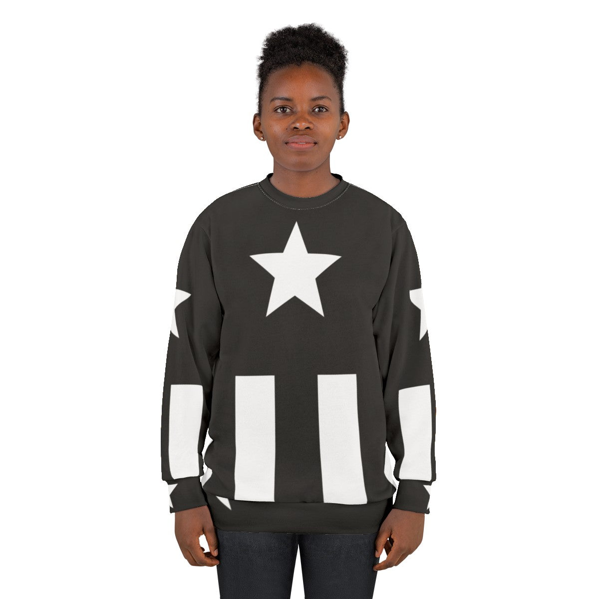 Black comic book sweatshirt for superhero cosplay - women