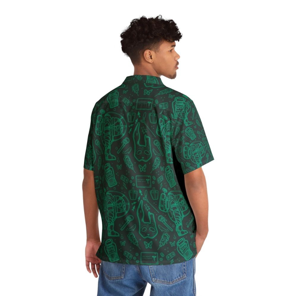 Bioshock Rapture Pattern Blue Hawaiian Shirt - People Back