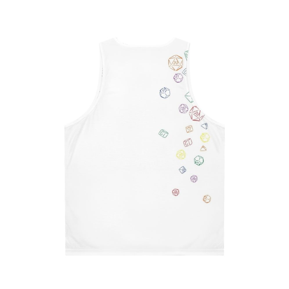 Cascading Rainbow Dice Unisex Tank Top - Back