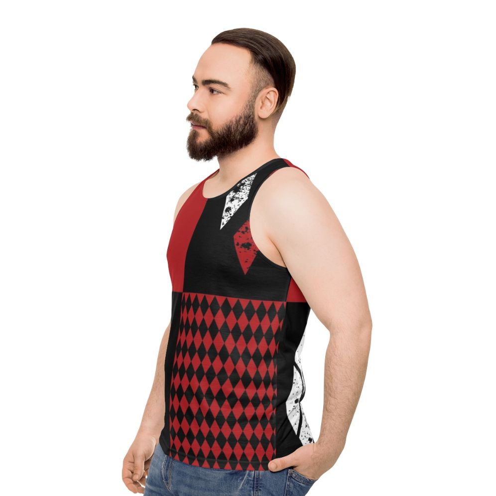 Quinn Diamonds Unisex Superhero Tank Top - men side