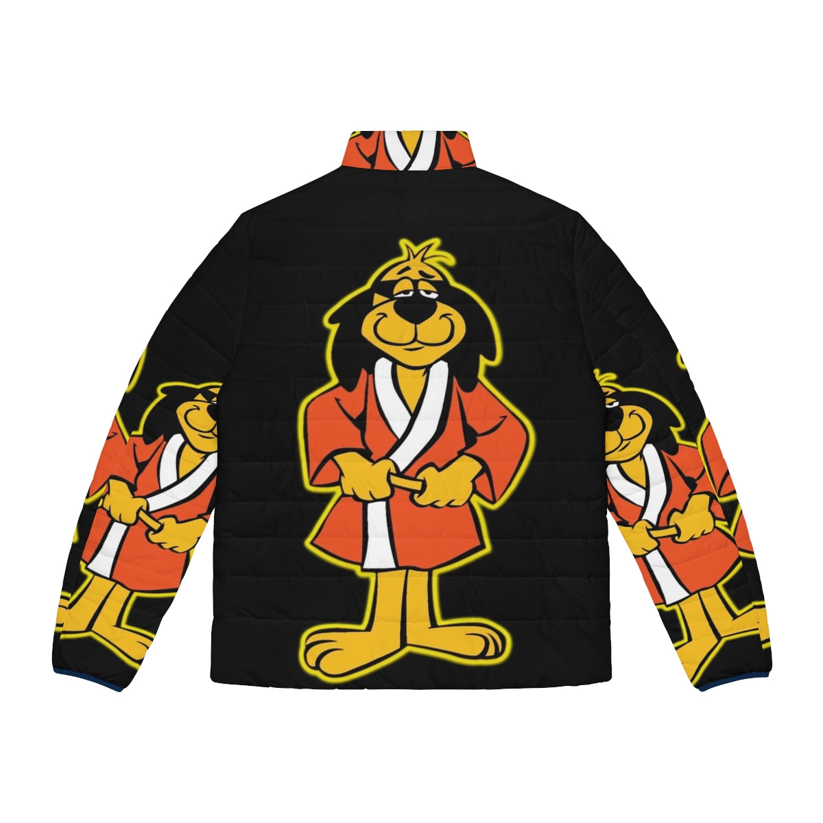 Hong Kong Phooey character wearing a black puffer jacket - Back