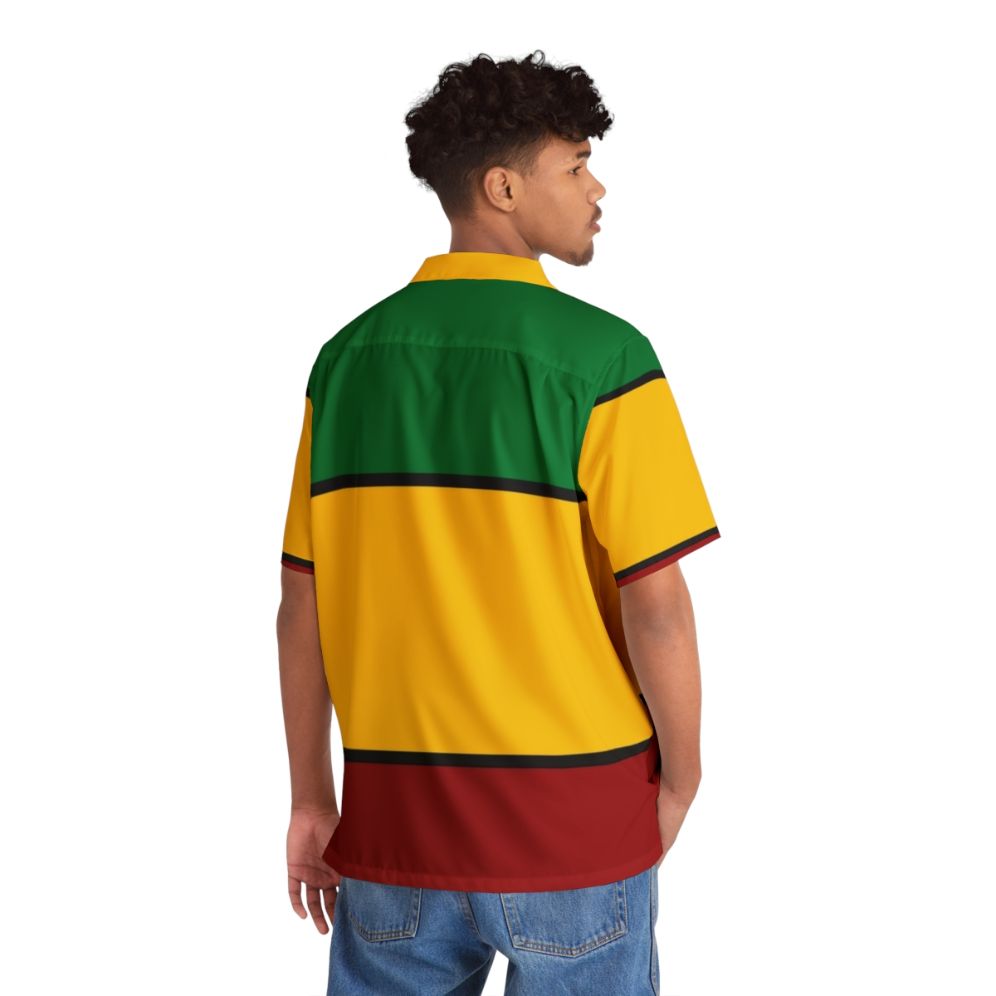 Rastafarian rasta stripes Hawaiian shirt - People Back