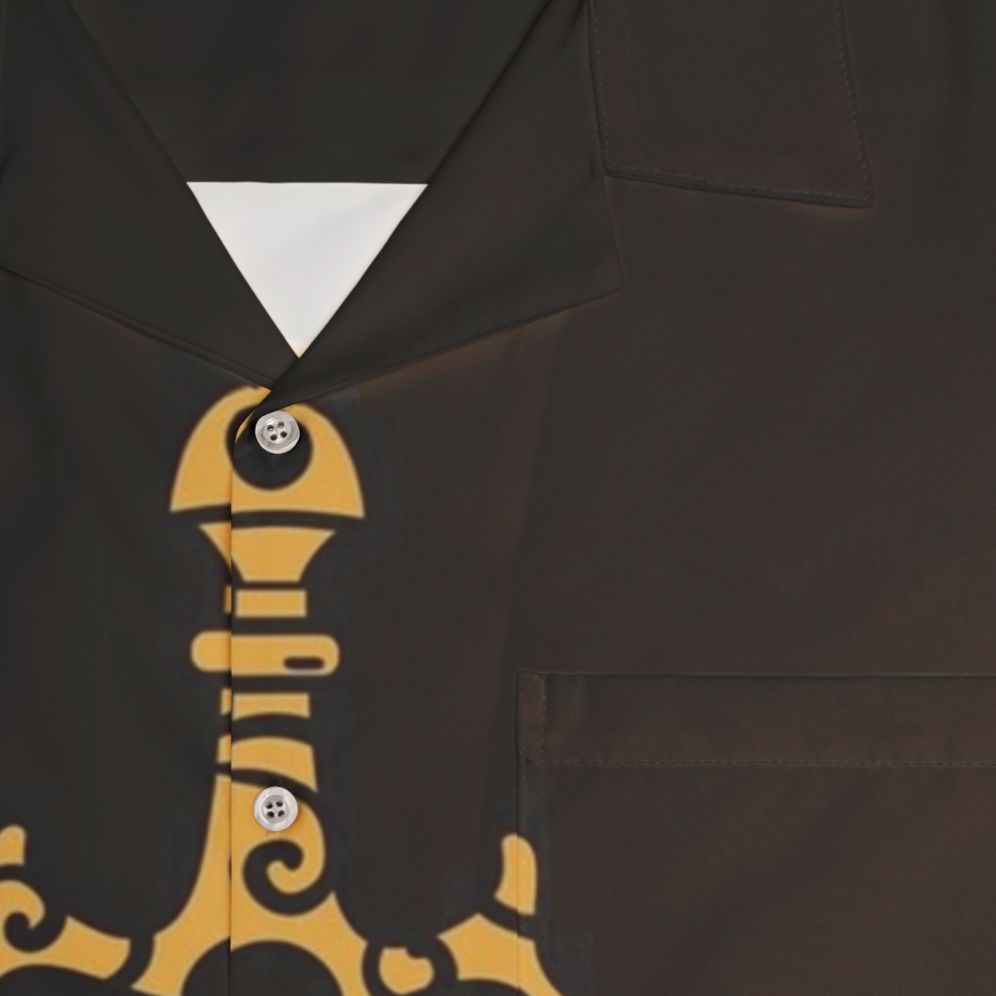 Dice Set Sword Hawaiian Shirt for Tabletop RPG Gaming - Detail