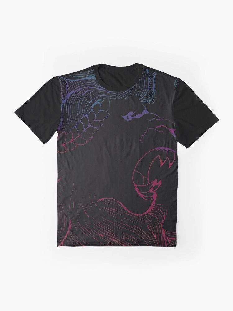 Madeon EDM Rave Graphic T-Shirt featuring a vibrant lion design - Flat lay