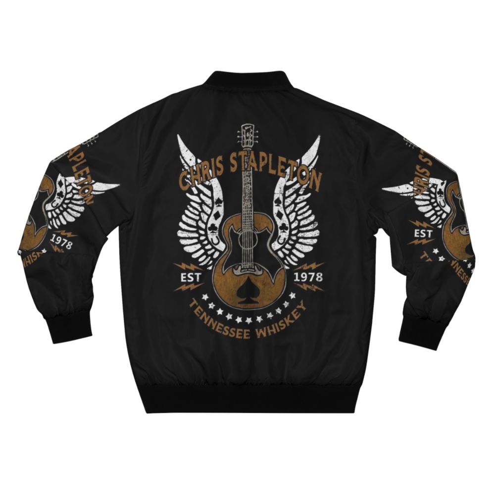 Christopher Stapleton country music bomber jacket with guitar design - Back