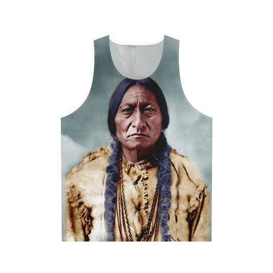 Sitting Bull Unisex Tank Top with Native American Tribal Designs