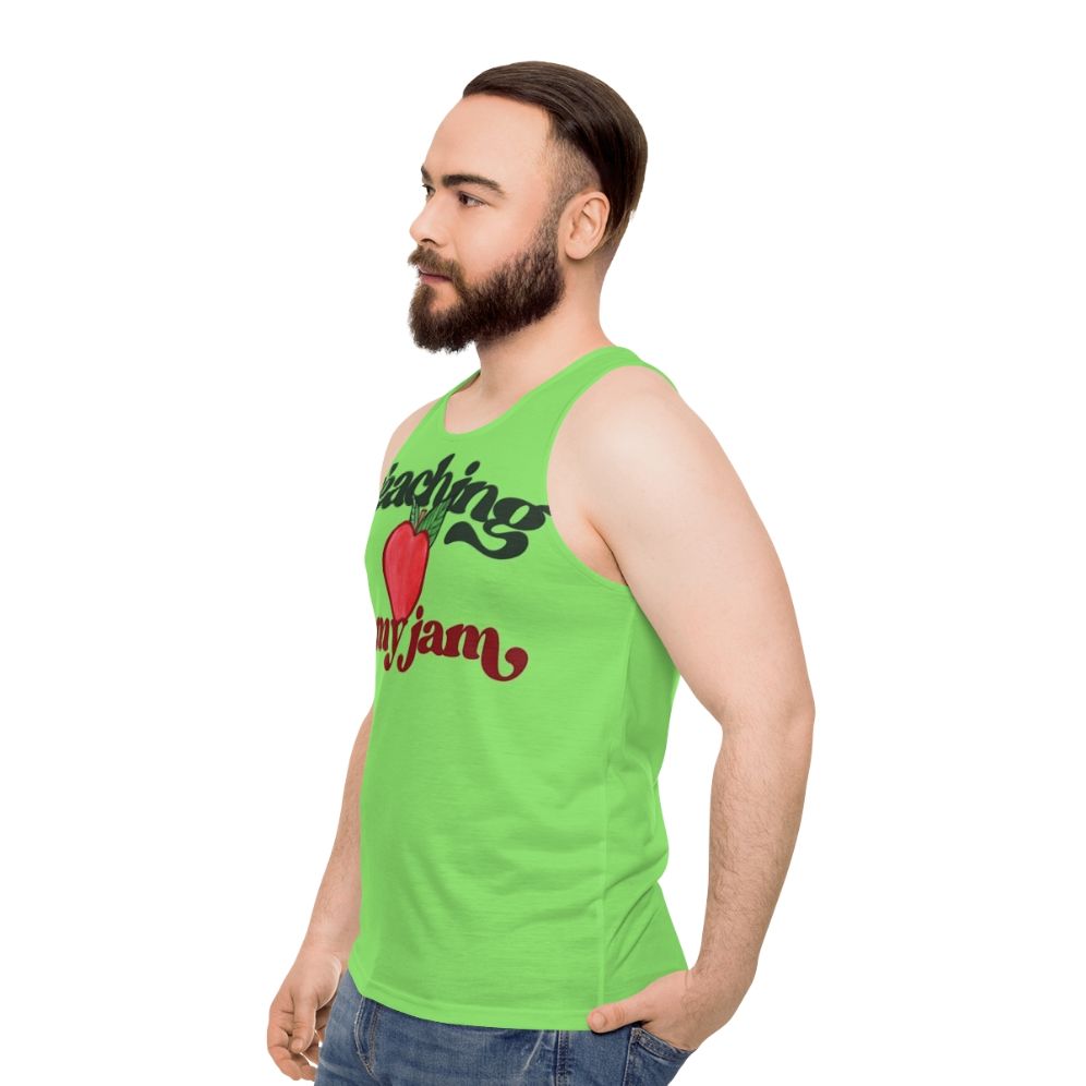 Unisex "Teaching Is My Jam" Tank Top for Educators - men side