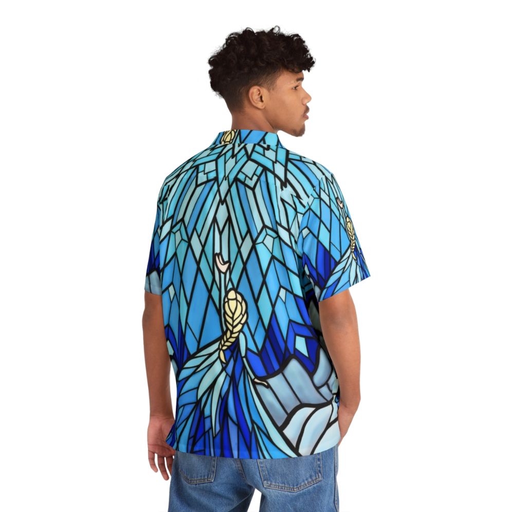 frozen fractal stained glass window elsa hawaiian shirt - People Back