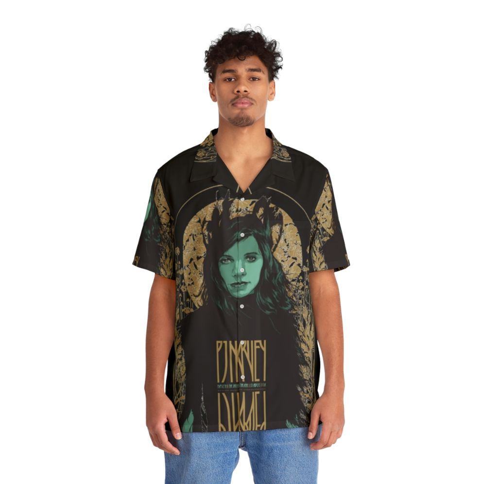 Retro 90s Hawaiian Shirt with PJ Harvey Inspired Design - People Front