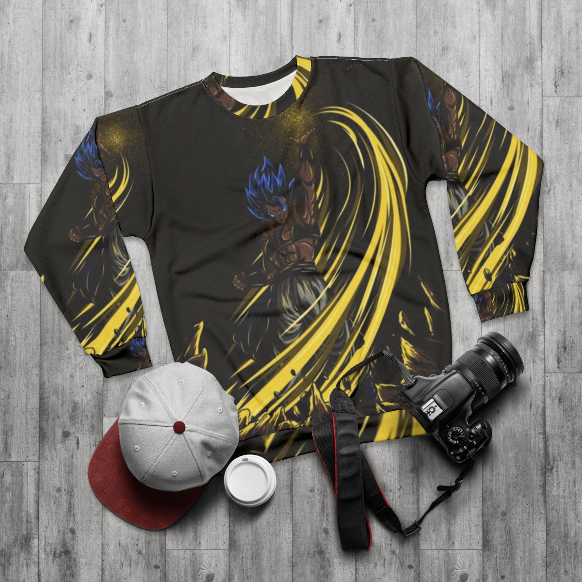 Gogeta SSB Dragon Ball Z Anime Sweatshirt - flat lay