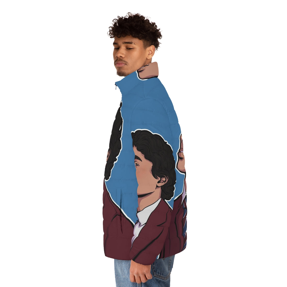 Young Royals Simon Nelson Fanart Puffer Jacket - men side left