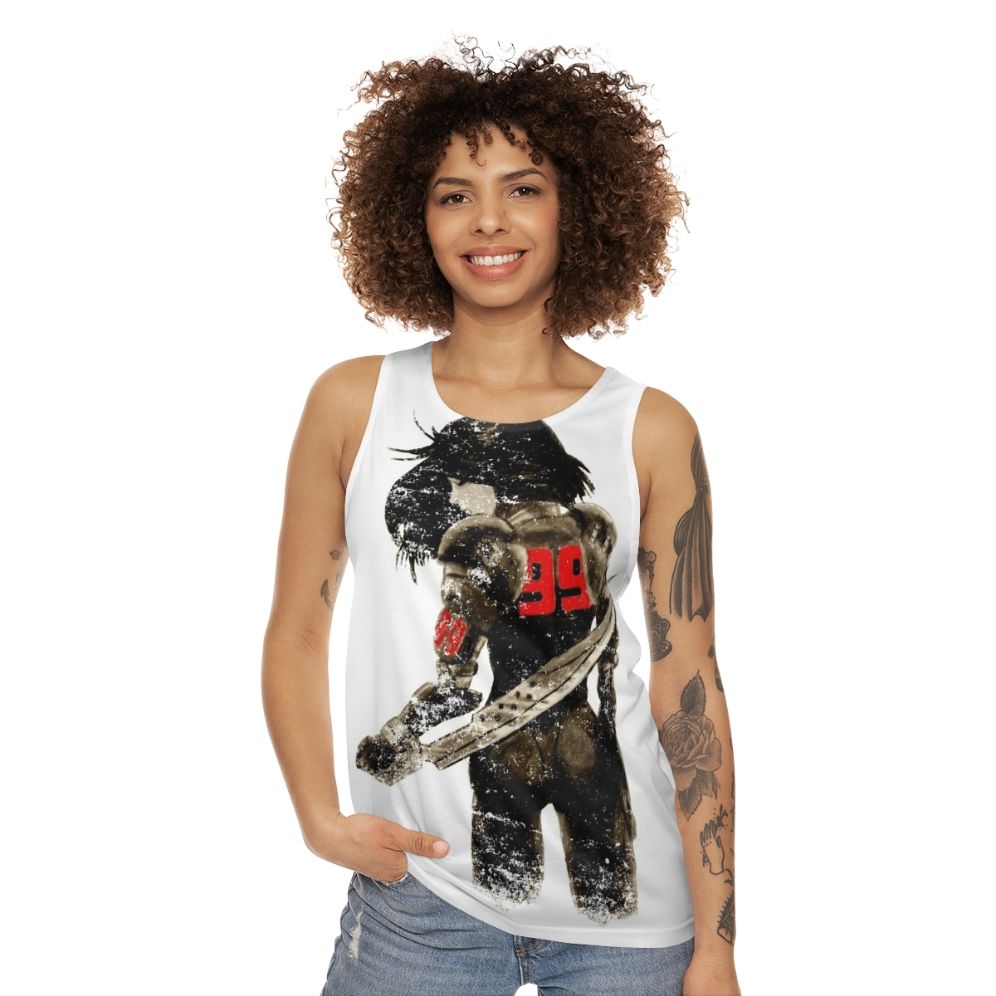 Distressed unisex manga angel battle angel tank top - women