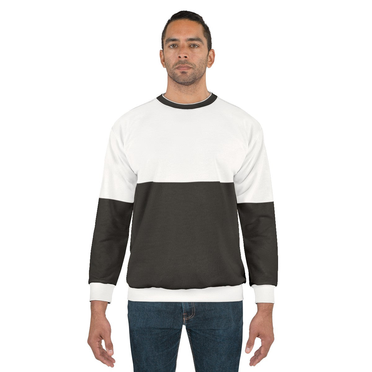 Modern minimalist half white half black sweatshirt - men