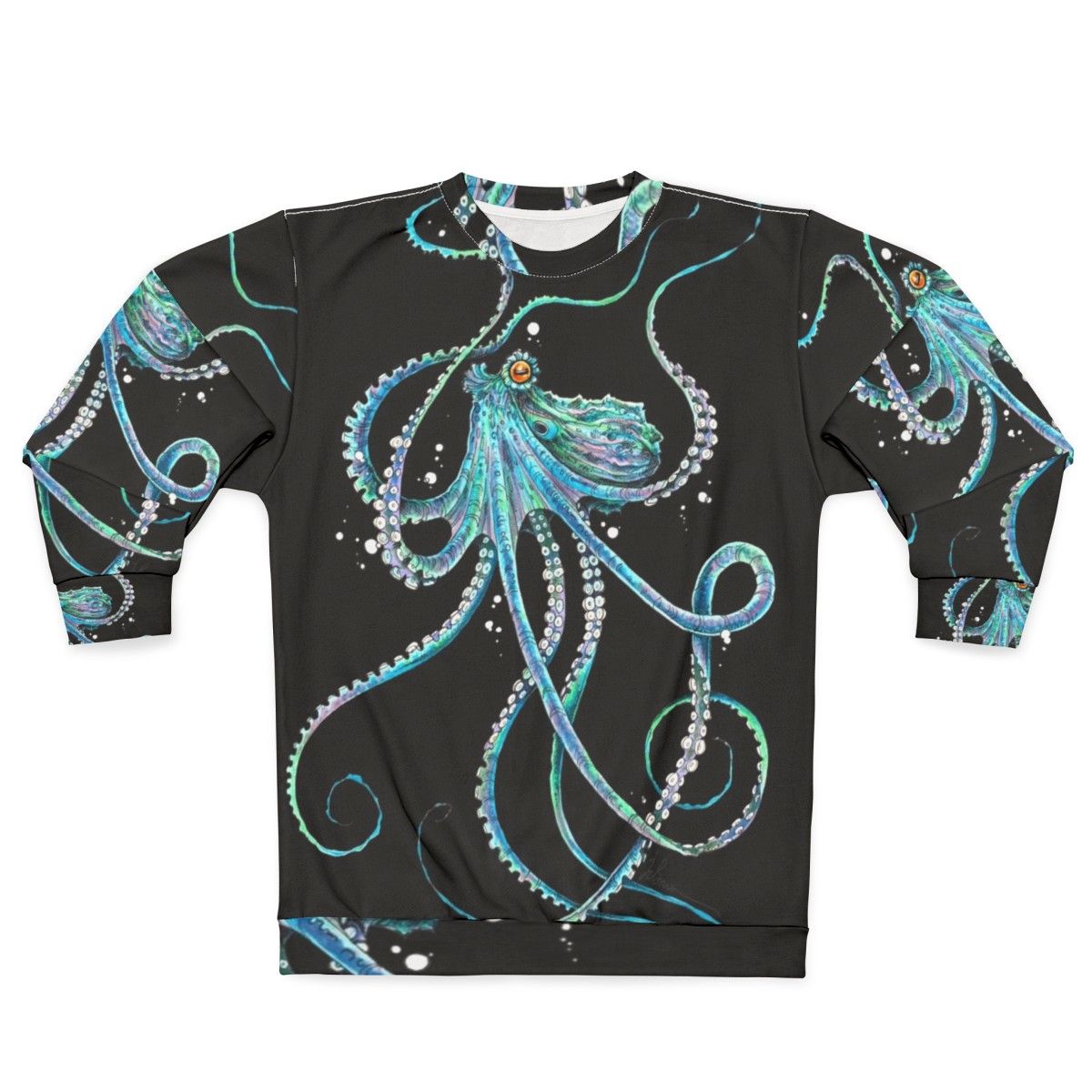 Drunk octopus sweatshirt with underwater cephalopod design