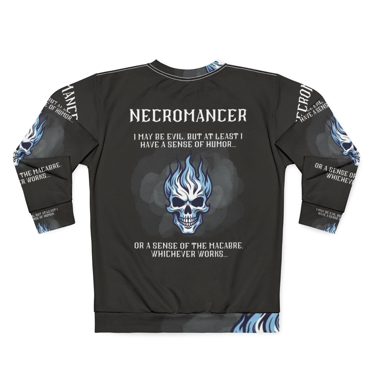 Necromancer Sweatshirt with Dark Fantasy Graphic - Back