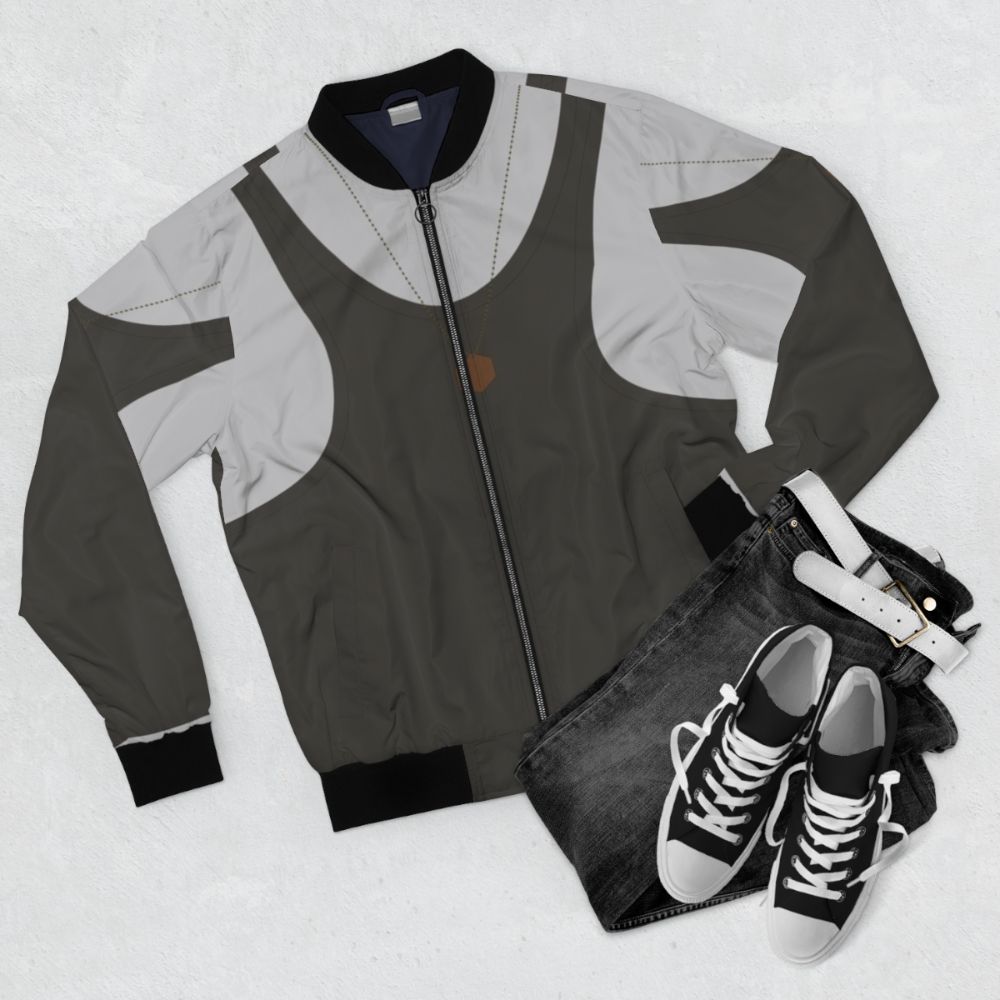 Battlestar Galactica sci-fi inspired bomber jacket - Flat lay