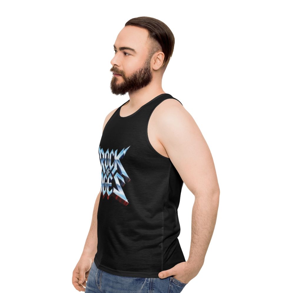 Rock of Ages metallic unisex tank top - men side